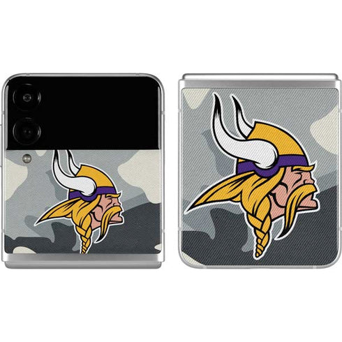 NFL Minnesota Vikings Camo Galaxy Z Flip4 5G Skin
